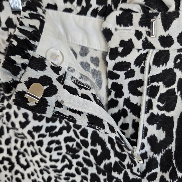J. Crew Factory Black‎ White Leopard Print Shorts Size 4 - Picture 4 of 7